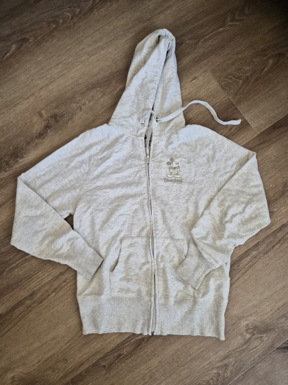Disney Parks Light Gray Mickey Zip Hoodie Small